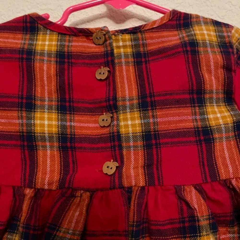 Tahari Vibrant Red and Yellow Plaid Peplum Top size 3T